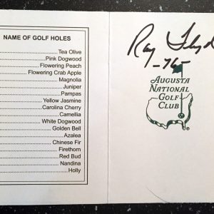Masters Champion Raymond Floyd Signed Masters Scorecard 3 COA