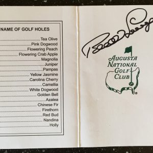 Bernhard Langer Signed Masters Scorecard 1 COA