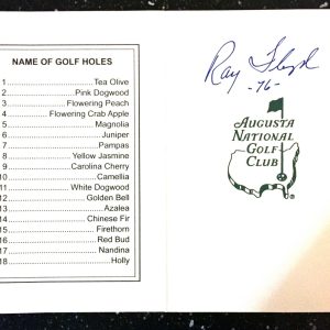 Masters Champion Raymond Floyd Signed and Dated Masters Scorecard COA