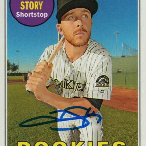 Colorado Rockies Trevor Story Signed 2018 Topps Heritage Trading Card #276 COA