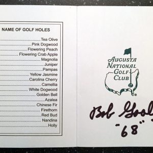 Bob Goalby Signed and Dated Masters Scorecard 3 COA