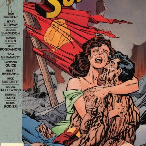 Tom Grummett and Doug Hazelwood Signed The Death Of Superman Comic Book Novel CO