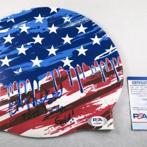 Breeja Larson Signed Swim Cap PSA/DNA Rio 2012 Gold Medal COA