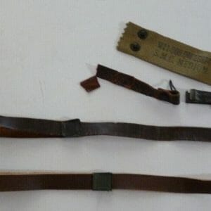 NEW OEM US Army M1 Helmet Leather Chinstrap Green Buckle Scovill +++ B10