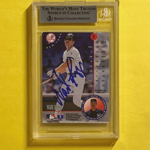 1996 LEAF WADE BOGGS #91 AUTHENTIC AUTO BECKETT CERTIFIED HOF