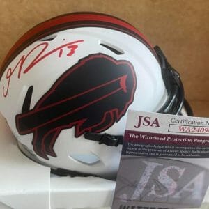 GABRIEL DAVIS BUFFALO BILLS SIGNED AUTOGRAPHED LUNAR MINI HELMET JSA WA240904