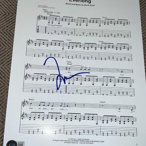 TAYLOR HAWKINS SIGNED AUTOGRAPH SHEET MUSIC EVERLONG FOO FIGHTERS BECKETT BAS D