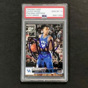 2005-06 Press Pass #18 Chuck Hayes Signed Card AUTO 10 PSA Slabbed Kentucky