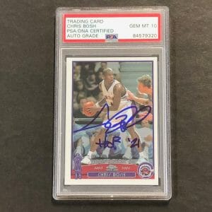 2003-04 Topps Chrome #114 Chris Bosh Signed Card AUTO 10 PSA Slabbed RC Raptors