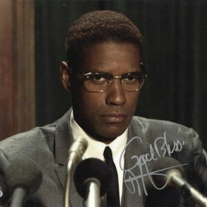 DENZEL WASHINGTON SIGNED 11X14 MALCOLM X AUTHENTIC AUTOGRAPH BECKETT COA