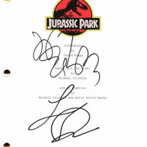 JEFF GOLDBLUM & LAURA DERN SIGNED AUTOGRAPH JURASSIC PARK FULL MOVIE SCRIPT RARE