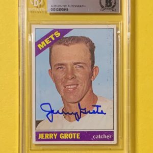 1966 TOPPS JERRY GROTE #328 AUTHENTIC AUTO BECKETT CERTIFIED METS