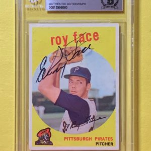 1959 TOPPS ROY FACE #339 AUTHENTIC AUTO BECKETT CERTIFIED PIRATES