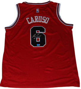 ALEX CARUSO signed (CHICAGO BULLS) Red XL Basketball jersey BECKETT BAS BG03052