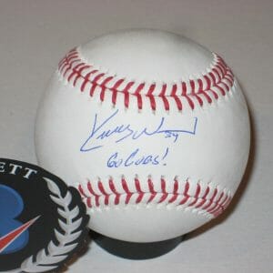 KERRY WOOD (Cubs) Signed Official MLB Baseball Beckett Witnessed w/ GO CUBS Insc