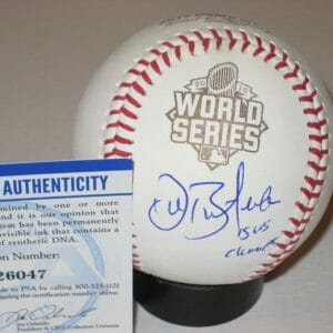 DREW BUTERA (KC) Signed Official 2015 WORLD SERIES Baseball w/ PSA COA