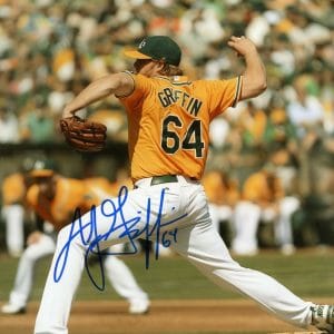 A.J. GRIFFIN OAKLAND A'S #64 SIGNED AUTOGRAPHED 8X10 PHOTO