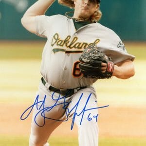 A.J. GRIFFIN OAKLAND A'S PITCHING SIGNED AUTOGRAPHED 8X10 PHOTO
