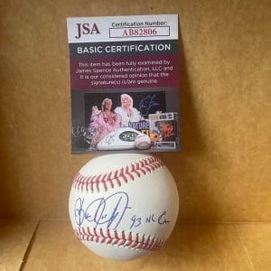 BEN RIVERA PHILLIES 93 NL CHAMPS SIGNED AUTOGRAPHED M.L. BASEBALL JSA AB82806