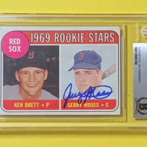 1969 TOPPS GERRY MOSES ROOKIE STARS #476 AUTHENTIC AUTO BECKETT CERTIFIED