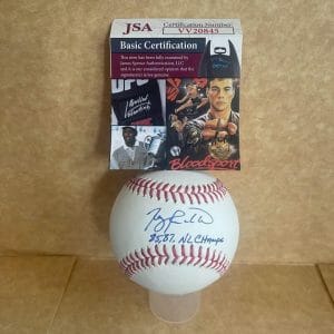 TERRY PENDLETON 85.87 NL CHAMPS SIGNED AUTOGRAPHED M.L. BASEBALL JSA VV20845