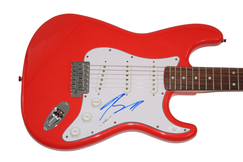 NIKKI SIXX SIGNED AUTOGRAPH FULL SIZE RED FENDER ELECTRIC GUITAR MOTLEY ...