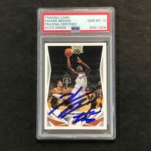 2004-05 TOPPS #113 Kwame Brown Signed Card AUTO 10 PSA Slabbed Wizards