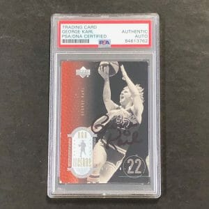 1999-00 Upper Deck NBA Legends #19George Karl Signed AUTO PSA Slabbed Spurs