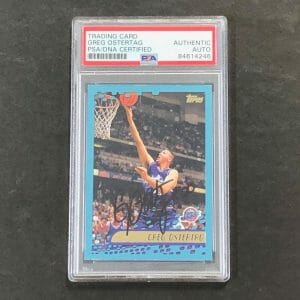 2001-02 Topps #178 Greg Ostertag Signed Card AUTO PSA Slabbed Jazz