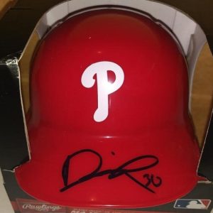 DARICK HALL PHILLIES SIGNED AUTO ROOKIE YEAR RAWLINGS MINI HELMET BECKETT R14013