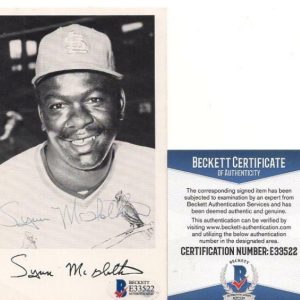 LYNN MCGLOTHEN ST. LOUIS CARDINALS AUTOGRAPH POSTCARD VINTAGE BECKETT E33522