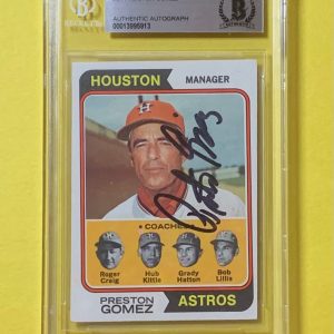 1974 TOPPS PRESTON GOMEZ MANAGER #31 AUTHENTIC AUTO BECKETT CERTIFIED ASTROS