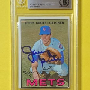 1967 TOPPS JERRY GROTE #413 AUTHENTIC AUTO BECKETT CERTIFIED METS