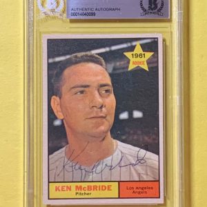 1961 TOPPS KEN MCBRIDE #209 AUTHENTIC AUTO BECKETT CERTIFIED ANGELS