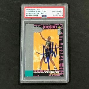 1995-96 Upper Deck Collector's Choice #C18 Dominique Wilkins Signed Card AUTO PS
