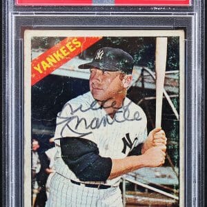 Yankees Mickey Mantle Authentic Signed 1966 Topps #50 Card PSA/DNA Slabbed