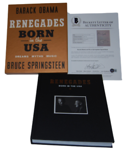 BARACK OBAMA & BRUCE SPRINGSTEEN (BORN IN USA) SIGNED RENEGADES BOOK BECKETT COLLECTIBLE MEMORABILIA