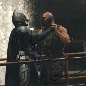 TOM HARDY & CHRISTIAN BALE SIGNED AUTOGRAPH 8X10 PHOTO - BATMAN THE DARK KNIGHT