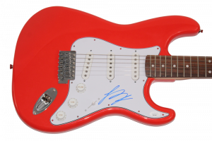 LUKE BRYAN SIGNED AUTOGRAPH RED FENDER ELECTRIC GUITAR COUNTRY MUSIC STUD JSA COLLECTIBLE MEMORABILIA