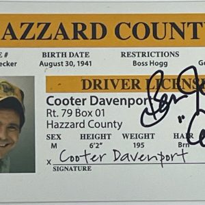 BEN JONES Signed Autograph Drivers License Dukes of Hazzard "COOTER" JSA