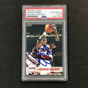 1993 NBA Hoops #180 Jerome Kersey Signed Card AUTO PSA Slabbed Portland Trail Bl