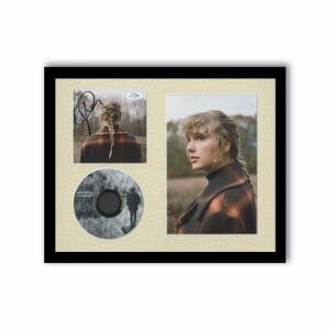 TAYLOR SWIFT “EVERMORE” AUTOGRAPH SIGNED CD CUSTOM FRAMED 11×14 DISPLAY E ACOA COLLECTIBLE MEMORABILIA