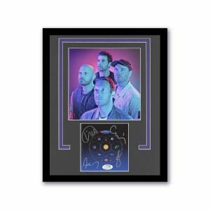 COLDPLAY “MUSIC OF THE SPHERES” AUTOGRAPH SIGNED CUSTOM FRAMED 11×14 DISPLAY COLLECTIBLE MEMORABILIA