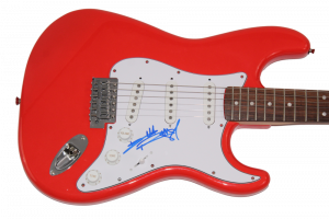 KEITH RICHARDS SIGNED AUTOGRAPH RED FENDER ELECTRIC GUITAR ROLLING STONES W/ JSA COLLECTIBLE MEMORABILIA