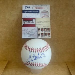 ALLAN CERDA CINCINNATI REDS SIGN DEBUT SIGNED AUTO M.L. BASEBALL JSA SD140134