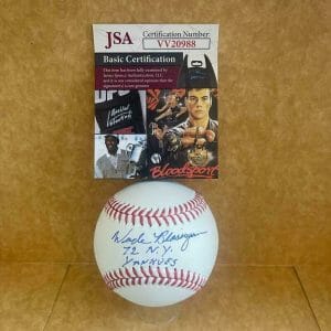 WADE BLASINGAME 72 NY YANKEES SIGNED AUTOGRAPHED M.L. BASEBALL JSA VV20988