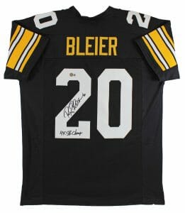 ROCKY BLEIER “4X SB CHAMP” AUTHENTIC SIGNED BLACK PRO STYLE JERSEY BAS WITNESSED COLLECTIBLE MEMORABILIA