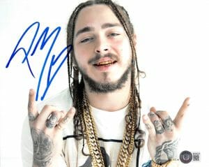 POST MALONE AUTHENTIC SIGNED 8×10 PHOTO AUTOGRAPHED BAS #BF88729 COLLECTIBLE MEMORABILIA