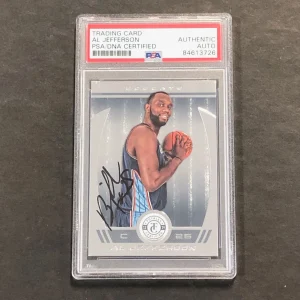 2013-14 Totally Certified #46 Al Jefferson Signed Card AUTO PSA Slabbed Bobcats