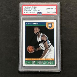 2013-14 NBA Hoops #281 Gorgui Dieng Signed Card AUTO 10 PSA Slabbed Minnesota Ti